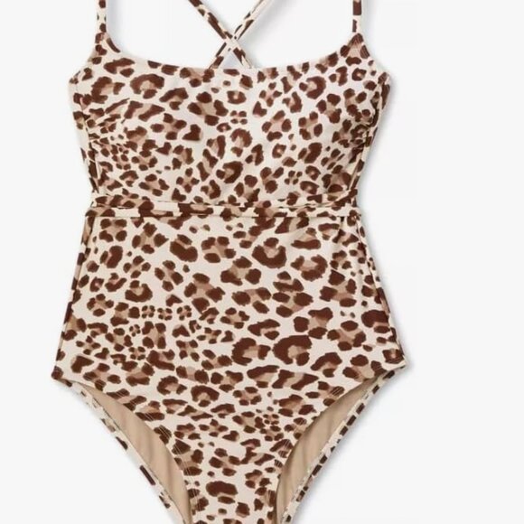 BNWT~ KONA SOL~ Leopard Print Wrap Belt Swimsuit - Picture 3 of 4